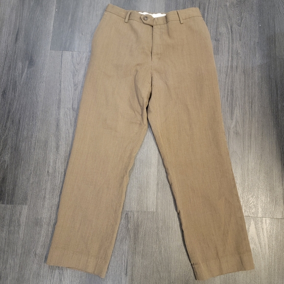 Joseph and Feiss Men's 100% Wool Trouser Pants Cuffed In Taupe  Brown Sz 32x28 - Picture 10 of 10